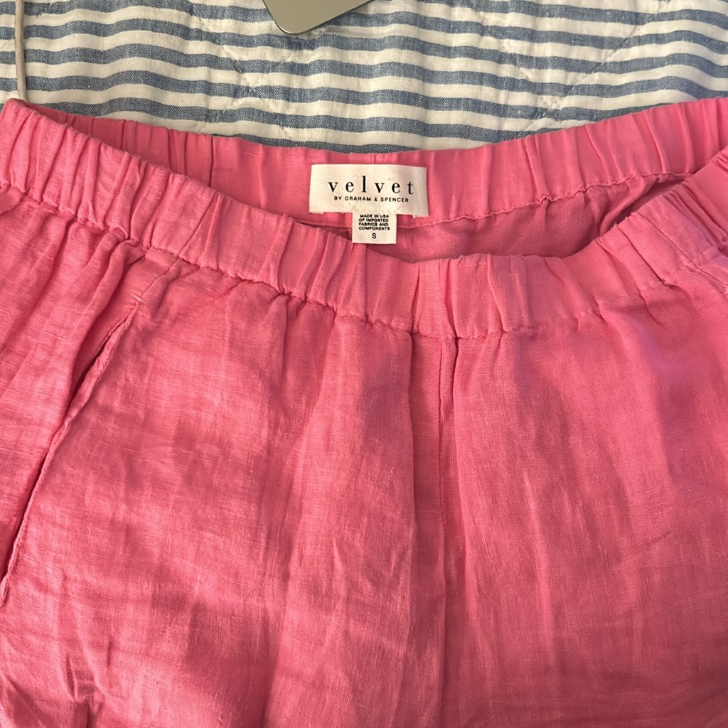Velvet Pink Linen Pants